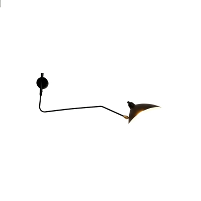 Modern Black Metal Wall Lamp with Downward Shade - LED/Incandescent/Fluorescent - Residential Use