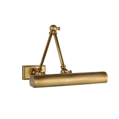 Modern Brass Vanity Light with Antique Brass Shade & LED Bulb Included