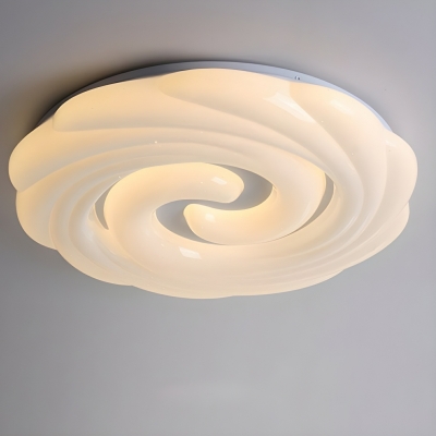 Modern Flush Mount LED Ceiling Light with Acrylic Shade for Residential Use