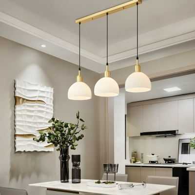 Modern Gold Glass Pendant with Hanging Bowl Design and Adjustable Hanging Length