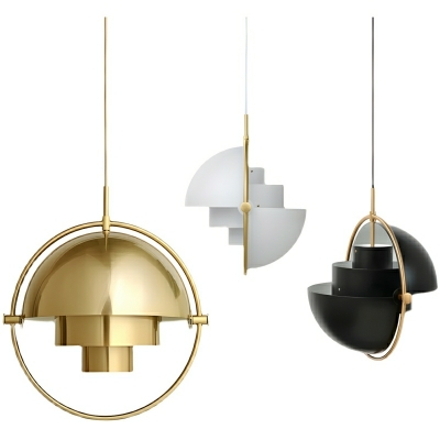 Modern Metal Pendant Light with Adjustable Hanging Length and Contemporary Iron Shade