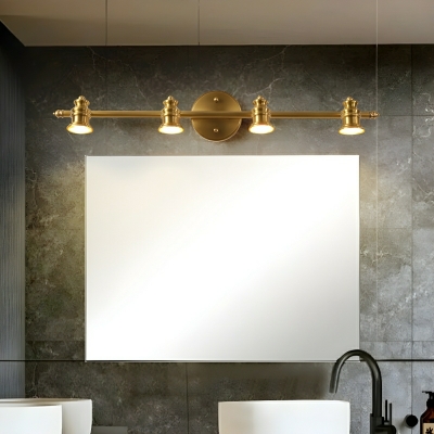 Elegant Gold and Antique Brass Vanity Light with Warm LED Bulbs and White Shade