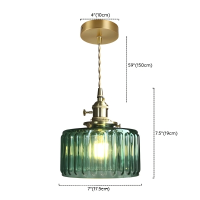 Modern Glass Pendant Light with Clear Shade, Adjustable Hanging Length and Cord Mounting