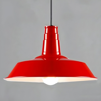Modern Red Iron Pendant Light with Adjustable Hanging Length for Non-Residential Use
