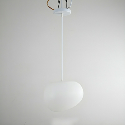 Modern White Glass Pendant with Round Canopy for Residential Use