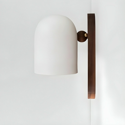 Modern Wood Wall Lamp with Shade, Hardwired LED 1-Light Fixture