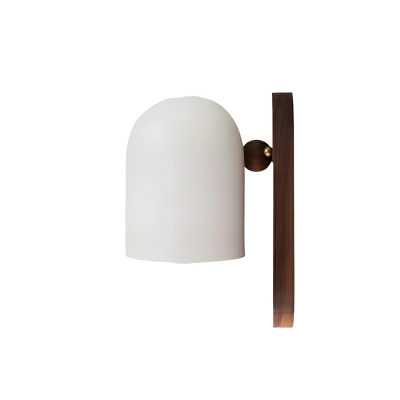 Modern Wood Wall Lamp with Shade, Hardwired LED 1-Light Fixture