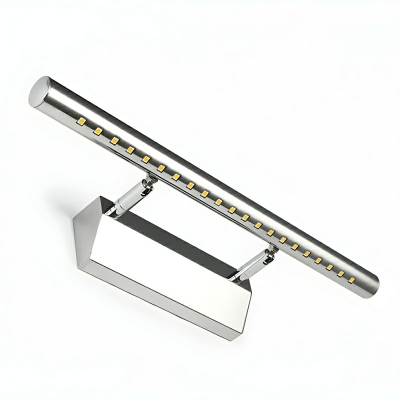Sleek Silver Metal Linear Vanity Light with Adjustable LED Bulbs for Modern Living Spaces