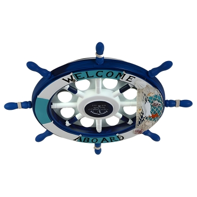 Fun Kids LED Circle Flush Mount Ceiling Light with White Light and Acrylic Shade