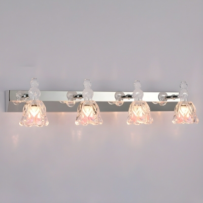 Industrial Steel Bi-pin Vanity Light with Clear Glass Shade for Dining Room, Living room, and more
