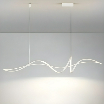 Modern Acrylic Island Light with 2 LED Bulbs and Adjustable Hanging Length