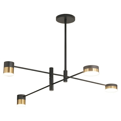 Black Acrylic Modern Chandelier with LED Bulbs and Downward Shade