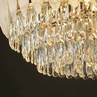 Colonial-Style Flush Mount Ceiling Light with Clear Crystal Shade