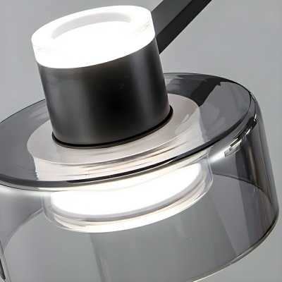 Elegant Modern Black Glass Cylinder Chandelier for Residential Use