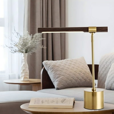 Gold Modern Table Lamp with 3 Color Light, White Iron Shade, and Non-Adjustable Height