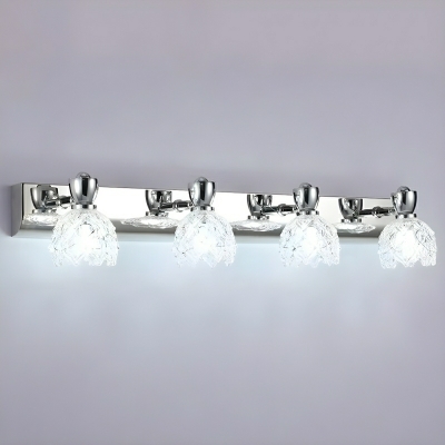 Industrial Stainless-Steel Bi-pin Vanity Light with Clear Glass Shades