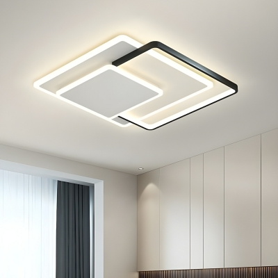 Modern Cast Iron LED Flush Mount Ceiling Light with Ambient Iron Shade
