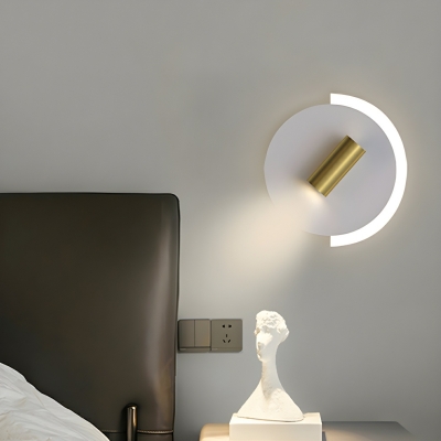 Modern Metal LED Wall Lamp with 2 Lights, White Iron Shade, Hardwired, for Residential Use