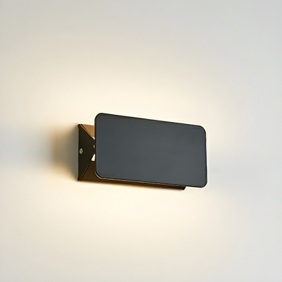 Modern Metal Wall Sconce with Up & Down LED Lighting and White Aluminum Shade
