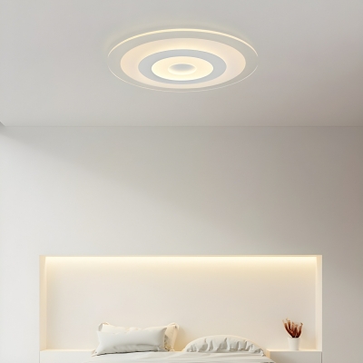 Modern White Acrylic Flush Mount LED Bulbs Ceiling Light with Ambient Lighting for Residential Use