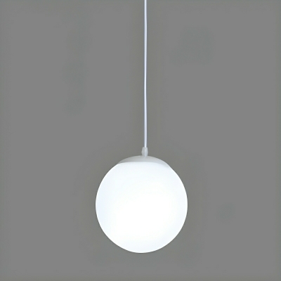 Modern White Metal Pendant Light with Adjustable Hanging Length and Round Canopy
