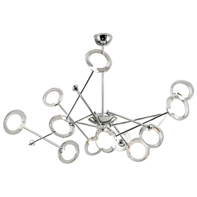 Clear Glass Modern Sputnik Chandelier with Adjustable Hanging Length