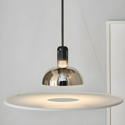 Contemporary Metal Pendant Light with Acrylic Shade and Adjustable Hanging Length