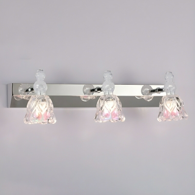 Industrial Steel Bi-pin Vanity Light with Clear Glass Shade for Dining Room, Living room, and more
