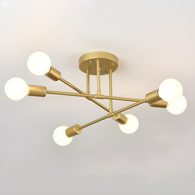 Modern Sputnik Iron Chandelier with Adjustable Hanging Length in Metal