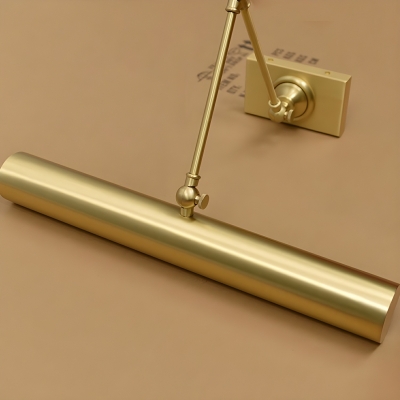 Modern Brass Vanity Light with Antique Brass Shade & LED Bulb Included