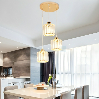 Modern Crystal Pendant with Adjustable Hanging Length for Contemporary Home Decor