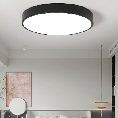 Modern Metal LED Close To Ceiling Light with White Acrylic Shade