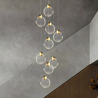 Modern White Crystal Pendant Light with Adjustable Hanging Length