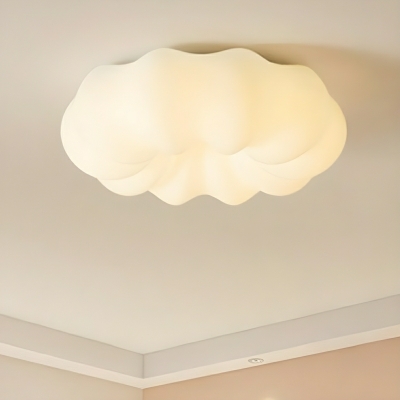 White Iron Modern Flush Mount Ceiling Light with LED Bulbs for Residential Use