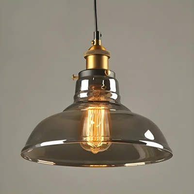 Industrial Style Hanging Pendant Light with Clear Glass Shade