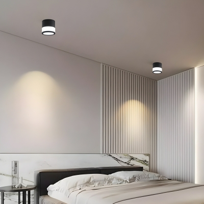 Modern Aluminum Shade Flush Mount Cylinder Ceiling Light for Residential Use