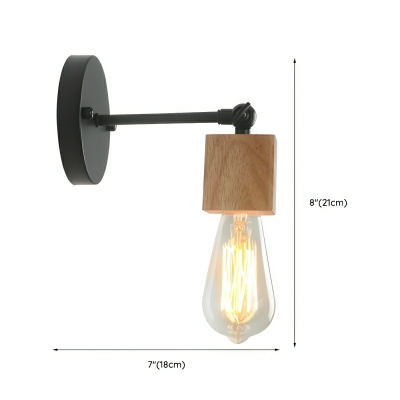 Modern Wall Sconce Light Contemporary Metal and Wood Shade Indoor Wall Light