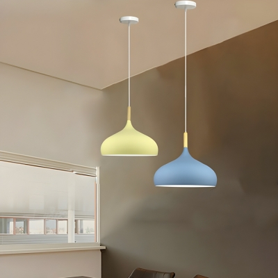 Modern Wood Pendant Light with Adjustable Hanging Length and Aluminum Shade