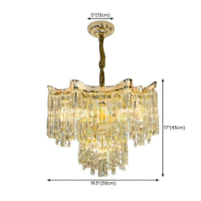 Contemporary Gold Crystal Pendant with Adjustable Hanging Length for Modern Home Decoration