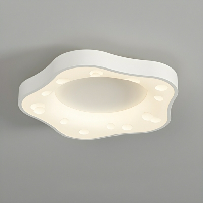 White Modern LED Flush Mount Ceiling Light with Acrylic Shade for Residential Use