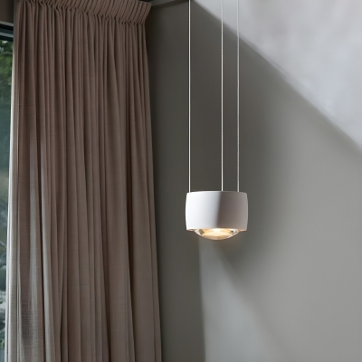 Industrial Style Metal Pendant with White Shade and Round Canopy for Indoor Use