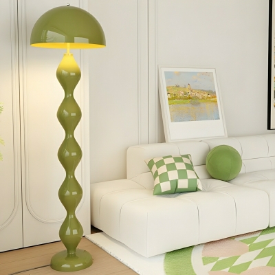 Modern Cast Iron LED Floor Lamp with Warm Light and Down Shade