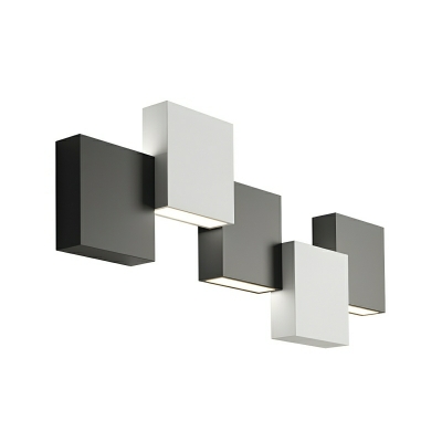 Modern Geometric White Iron LED Wall Lamp with Up & Down Lighting