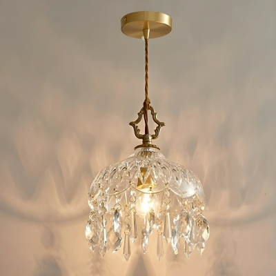 Modern Gold Pendant Light with Adjustable Hanging Length and Clear Glass Shade