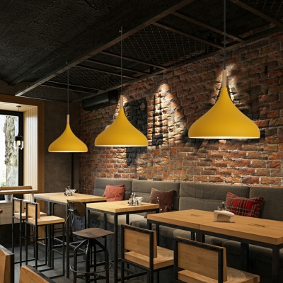 Modern Wood Pendant with Adjustable Hanging Length and Contemporary Iron Shade