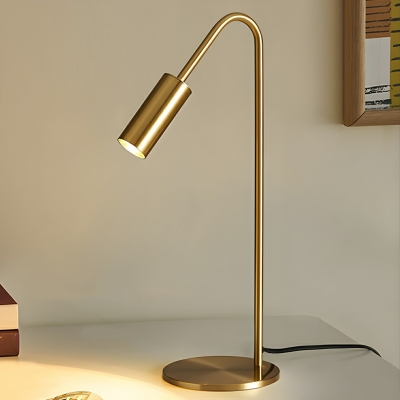 Sleek Black Iron Table Lamp with 3 Color LED Lights, Barrel Shade Design