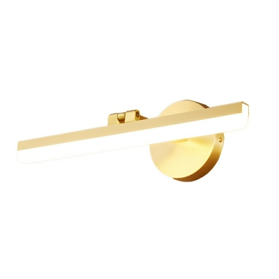 Brass LED Vanity Light with Acrylic White Shade for Modern Style Bathrooms