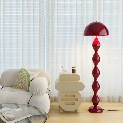Elegant White Dome Shape Floor Lamp With Foot Switch - Perfect for Modern Style Residences