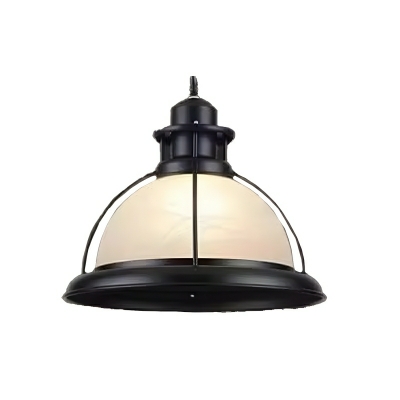 Industrial Metal Pendant Light with Glass Shade and Adjustable Hanging Length