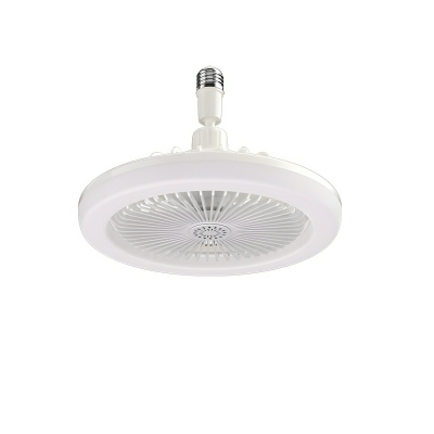 Modern Ceiling Fan with Remote Control, Flush Mount, White Plastic Blades, Integrated LED Light